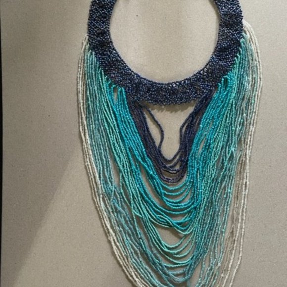 Chicos Ombré Statement Strands Of Glass Beads, Tiny Cz & Layers Of Gorgeousness - Picture 6 of 10